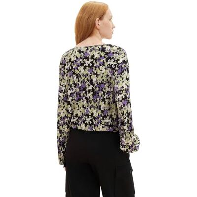 TOM TAILOR Denim Långärmad t-shirt för kvinnor, 32418 – Lilac Green Flower Print, M TOM TAILOR Denim Långärmad t-shirt för kvinnor, 32418 – Lilac Green Flower Print, M