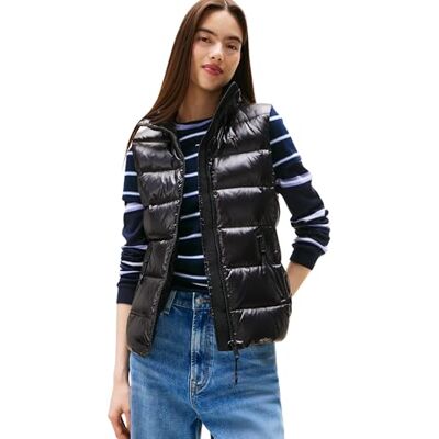 Tommy Jeans Dam TJW SLIM ZIP PRINT Down VEST DW0DW21622, svart, XL, svart (svart), XL Tommy Jeans Dam TJW SLIM ZIP PRINT Down VEST DW0DW21622, svart, XL, svart (svart), XL