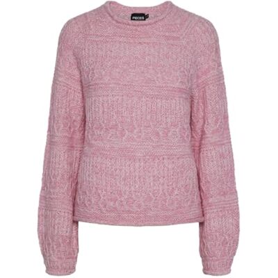 PIECES Pcnuella Ls O-hals stickad Bc, Sachet Rosa/Detaljer: cdan Yarn Mixed, M PIECES Pcnuella Ls O-hals stickad Bc, Sachet Rosa/Detaljer: cdan Yarn Mixed, M
