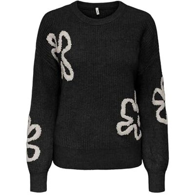 ONLY Onldaisy Ls Stitch O-hals KNT, svart, L ONLY Onldaisy Ls Stitch O-hals KNT, svart, L