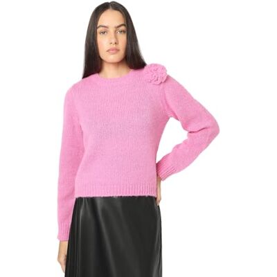 VERO MODA VMADIA LS O-hals blomma tröja GA, Fuchsia rosa, S VERO MODA VMADIA LS O-hals blomma tröja GA, Fuchsia rosa, S