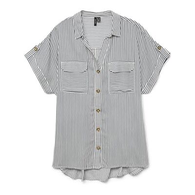 VERO MODA Vmbumpy Ss Shirt WVN Ga Noos, Stormigt väder, M VERO MODA Vmbumpy Ss Shirt WVN Ga Noos, Stormigt väder, M