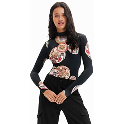 Desigual Dam body blus, svart, XS Desigual Dam body blus, svart, XS