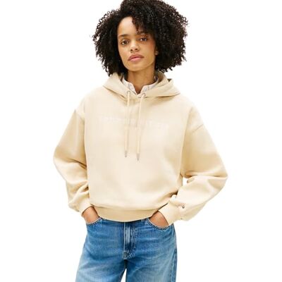 Tommy Hilfiger kvinnors Corp Logo Mdrn Hoodie Ww0Ww47832, BEIGE, XS Tommy Hilfiger kvinnors Corp Logo Mdrn Hoodie Ww0Ww47832, BEIGE, XS