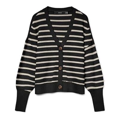 VERO MODA Vmlea Ls V-hals manschett cardigan Noos, svart, XS VERO MODA Vmlea Ls V-hals manschett cardigan Noos, svart, XS