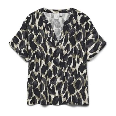 VERO MODA dam Vmfanini S/S V-hals topp WVN Btq Ga, Sjöjungfru, L VERO MODA dam Vmfanini S/S V-hals topp WVN Btq Ga, Sjöjungfru, L