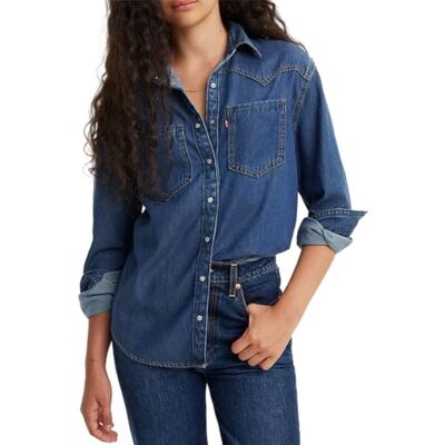 Levi's Levis Teodora Western skjorta för kvinnor, Luft utrymme 5, L Levi's Levis Teodora Western skjorta för kvinnor, Luft utrymme 5, L