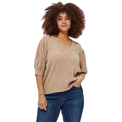 Peppercorn Rosalia puff ärm t-shirt för kvinnor, 0273m varm sandmelange, 46 SE/Plus Peppercorn Rosalia puff ärm t-shirt för kvinnor, 0273m varm sandmelange, 46 SE/Plus