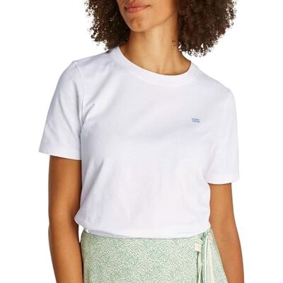 Tommy Hilfiger REG CONTRAST FLAGGA SS TEE WW0WW45522, vit, XXS, Vit (Th Optic White), XXS Tommy Hilfiger REG CONTRAST FLAGGA SS TEE WW0WW45522, vit, XXS, Vit (Th Optic White), XXS