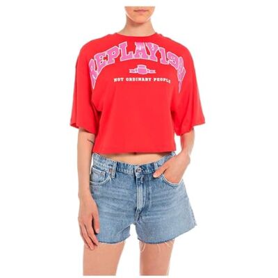 Replay Dam W3798 T-shirt, 159 RED, XS, 159 röd, XS Replay Dam W3798 T-shirt, 159 RED, XS, 159 röd, XS