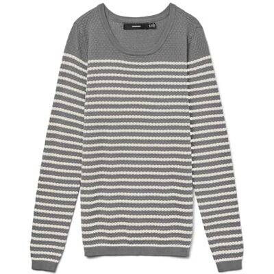 VERO MODA Vmcare Structure Ls O-Neck Blou Noos, Medium grå melerad, L VERO MODA Vmcare Structure Ls O-Neck Blou Noos, Medium grå melerad, L
