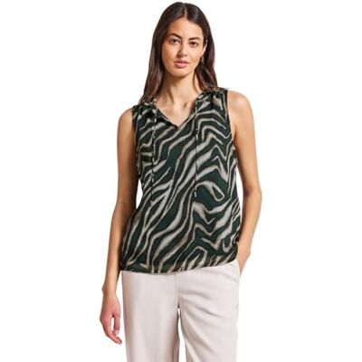 Street One Dam chiffongblus topp med tryck, Pine Grove Green, 36 Street One Dam chiffongblus topp med tryck, Pine Grove Green, 36