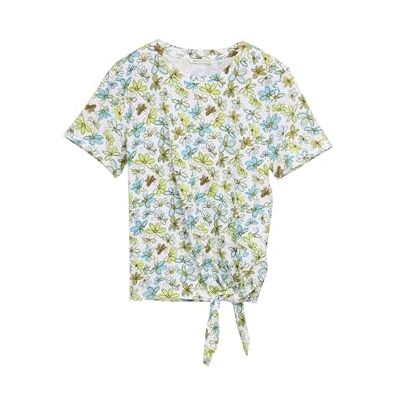 TOM TAILOR Denim T-shirt för kvinnor, 37809 – vit grön blå blomma tryck, XS TOM TAILOR Denim T-shirt för kvinnor, 37809 – vit grön blå blomma tryck, XS