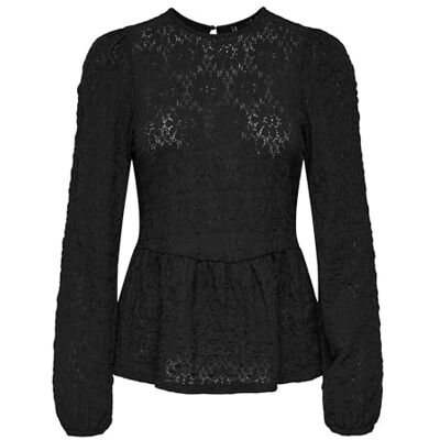 ONLY Endast Onlgiavanna L/S Peplum Top JRS, svart, M ONLY Endast Onlgiavanna L/S Peplum Top JRS, svart, M