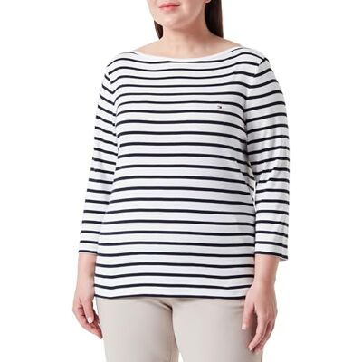 Tommy Hilfiger kvinnor CRV ny Cody Slim Boat-Nk 3/4Slv L/S stickade toppar, vit, 46, Breton Ecru/Ökenhimmel, 72 SE Tommy Hilfiger kvinnor CRV ny Cody Slim Boat-Nk 3/4Slv L/S stickade toppar, vit, 46, Breton Ecru/Ökenhimmel, 72 SE