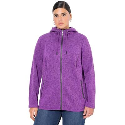 Ulla Popken dam stickad fleece-jacka, huva, dragkedjefickor dragkedja sweatshirts, lila, 42/44, lila, 42-44 Ulla Popken dam stickad fleece-jacka, huva, dragkedjefickor dragkedja sweatshirts, lila, 42/44, lila, 42-44