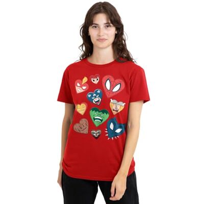 Marvel Universum Alla hjärtans dag hjärtan dam t-shirt, röd, XX-Large, Röd, XXL Marvel Universum Alla hjärtans dag hjärtan dam t-shirt, röd, XX-Large, Röd, XXL
