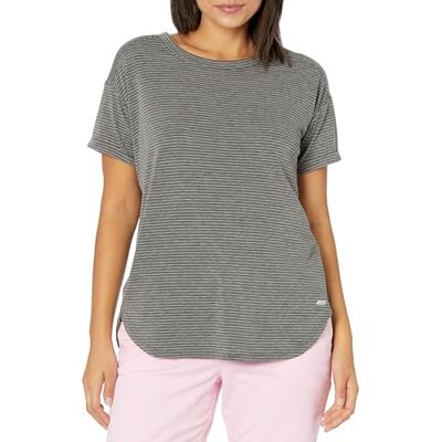 Amazon Essentials Women's Studio lätt T-shirt med rund hals ledig passform (finns i plusstorlek), Kolsvart ljung Rand, XXL Amazon Essentials Women's Studio lätt T-shirt med rund hals ledig passform (finns i plusstorlek), Kolsvart ljung Rand, XXL