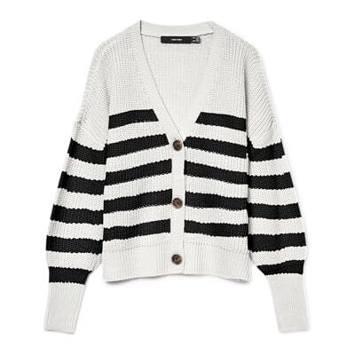 VERO MODA dam Vmlea Ls V-hals manschett cardigan Noos tröja, Moln dansare/ränder: svart, M VERO MODA dam Vmlea Ls V-hals manschett cardigan Noos tröja, Moln dansare/ränder: svart, M