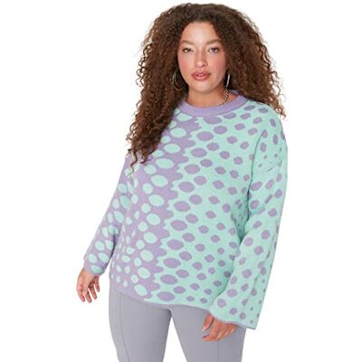 Trendyol Dam TBBAW23AN00084/lila sweatshirt, Lila, 4XL, Lila, 4XL Stor Trendyol Dam TBBAW23AN00084/lila sweatshirt, Lila, 4XL, Lila, 4XL Stor