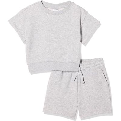 Amazon Essentials pojkar och småbarn avslappnad passform sweatshirt och shorts set, paket med 2, ljusgrå ljunga, X-Large Amazon Essentials pojkar och småbarn avslappnad passform sweatshirt och shorts set, paket med 2, ljusgrå ljunga, X-Large