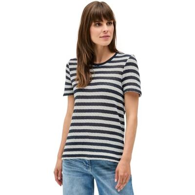 Cecil randig Ajour T-shirt för kvinnor, Urban marinblå, L Cecil randig Ajour T-shirt för kvinnor, Urban marinblå, L