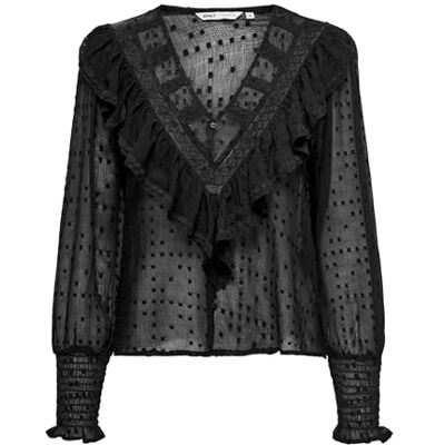 ONLY Endast Onleleanor L/S Dobby Top WVN Noos, svart, S ONLY Endast Onleleanor L/S Dobby Top WVN Noos, svart, S