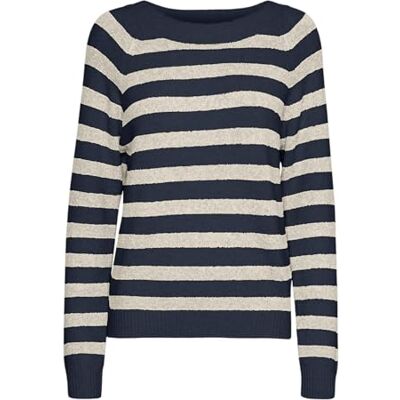 VERO MODA VMDOFFY LS O-hals blus GA NOOS, Marinblazer/ränder: björk, L VERO MODA VMDOFFY LS O-hals blus GA NOOS, Marinblazer/ränder: björk, L