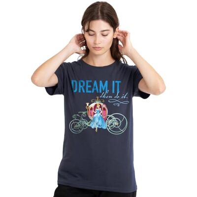 Cinderella Askungen med pumpa-tränare. Dream It, Then Do It Ladies T-shirt, Deep Navy, X-Large, Djup marinblå, XL Cinderella Askungen med pumpa-tränare. Dream It, Then Do It Ladies T-shirt, Deep Navy, X-Large, Djup marinblå, XL