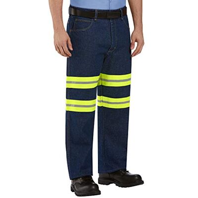 Red Kap mäns förbättrad synlighet avslappnad passform jeans Red Kap mäns förbättrad synlighet avslappnad passform jeans