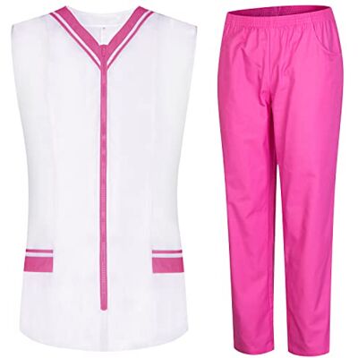 MISEMIYA Peeling-set för kvinnor – doktuniform för kvinnor med skjorta och byxor – medicinsk uniform – 818-8312, ROSA, XXL MISEMIYA Peeling-set för kvinnor – doktuniform för kvinnor med skjorta och byxor – medicinsk uniform – 818-8312, ROSA, XXL