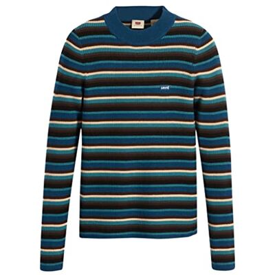 Levi's Crew Rib Sweater Sweatshirt dam, Gnome Stripe Gilbraltar Sea, XXS Levi's Crew Rib Sweater Sweatshirt dam, Gnome Stripe Gilbraltar Sea, XXS
