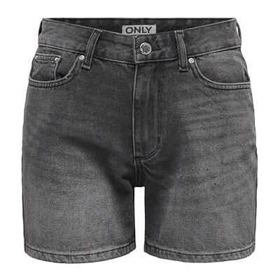 ONLY Onlella Mw Shorts Tai DNM, Tvättad svart, XS ONLY Onlella Mw Shorts Tai DNM, Tvättad svart, XS