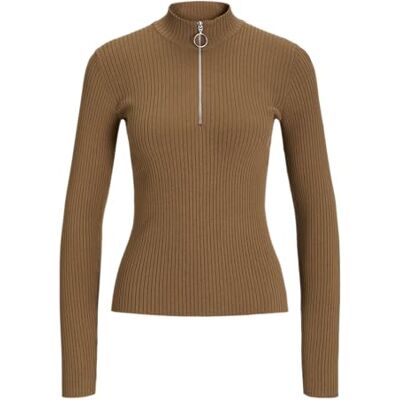 JJXX JACK & JONES dam Jxzoma snäv halv dragkedja stickad topp, Rostad kokosnöt, XS JJXX JACK & JONES dam Jxzoma snäv halv dragkedja stickad topp, Rostad kokosnöt, XS