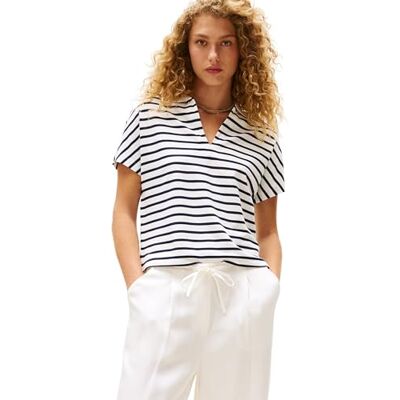 Tommy Hilfiger dam S/S Polo, Vit (reton/ecu/mörk natt marinblå), XS Tommy Hilfiger dam S/S Polo, Vit (reton/ecu/mörk natt marinblå), XS