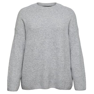 VERO MODA CURVE dam Vmcboom Ls O-hals tröja Ga Noos Cur, Ljusgrå melange, XL VERO MODA CURVE dam Vmcboom Ls O-hals tröja Ga Noos Cur, Ljusgrå melange, XL