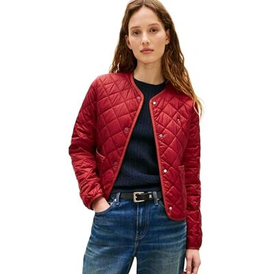 Tommy Hilfiger dam Lw vadderad reg quiltad jacka Ww0Ww47290, röd, L Tommy Hilfiger dam Lw vadderad reg quiltad jacka Ww0Ww47290, röd, L
