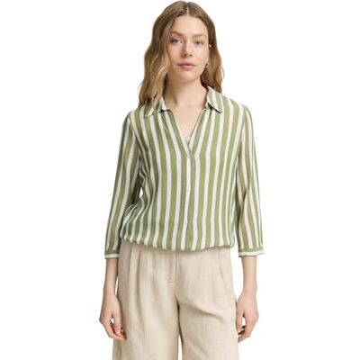 TOM TAILOR damblus, 38493 – grön off white randig, 42 TOM TAILOR damblus, 38493 – grön off white randig, 42