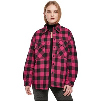Urban Classics Kvinnors Oversize Flanell Jacket Skjorta, Wildviolet/Svart, M Urban Classics Kvinnors Oversize Flanell Jacket Skjorta, Wildviolet/Svart, M