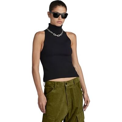 G-STAR RAW Damer Ny Raw Slim Top Sl tröja, Svart (Dk Black D24007-d487-6484), XXS G-STAR RAW Damer Ny Raw Slim Top Sl tröja, Svart (Dk Black D24007-d487-6484), XXS