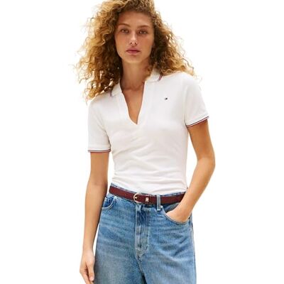 Tommy Hilfiger dam S/S Polo, Vit (Ecru), 3XL Tommy Hilfiger dam S/S Polo, Vit (Ecru), 3XL