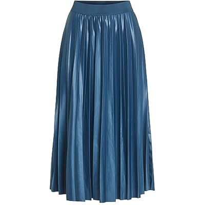 Vila Vinitban Skirt-Noos veckad kjol för kvinnor, marockanskt blå, XS Vila Vinitban Skirt-Noos veckad kjol för kvinnor, marockanskt blå, XS