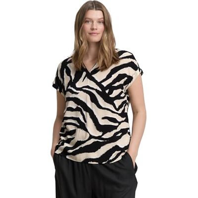 TOM TAILOR Plussize damblus, 38070 – abstrakt beige zebra, 44 SE/L TOM TAILOR Plussize damblus, 38070 – abstrakt beige zebra, 44 SE/L