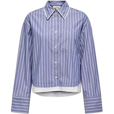 ONLY Onlblanca Life Ls Mix Shirt WVN, True Blue, L ONLY Onlblanca Life Ls Mix Shirt WVN, True Blue, L