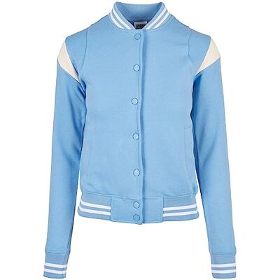 Urban Classics Dam Inset sweat jacka collegejacka, Klarwater/Whitesand, XS Urban Classics Dam Inset sweat jacka collegejacka, Klarwater/Whitesand, XS