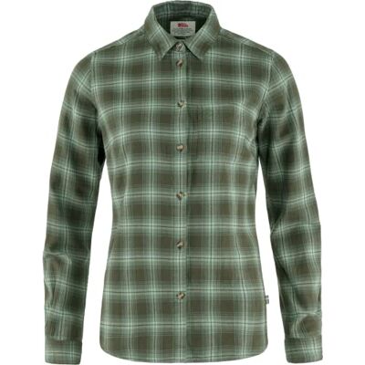 Fjällräven Dam Övik Flannel Shirt W topp, Djup skog patina grön, M Fjällräven Dam Övik Flannel Shirt W topp, Djup skog patina grön, M