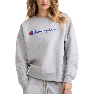 Champion Dam Powerblend Relaxed Crew, screentryckt tröja, Oxford Gray-y08113, Small Champion Dam Powerblend Relaxed Crew, screentryckt tröja, Oxford Gray-y08113, Small