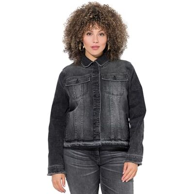 Ulla Popken gs1 data protected company 406978700005 dam denimjacka blazer, svart, 46-48 Ulla Popken gs1 data protected company 406978700005 dam denimjacka blazer, svart, 46-48