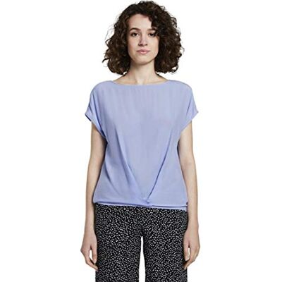 TOM TAILOR Damer Blus skjorta med veckad detalj 1019519, 12819 Parisienne Blue, 40 TOM TAILOR Damer Blus skjorta med veckad detalj 1019519, 12819 Parisienne Blue, 40