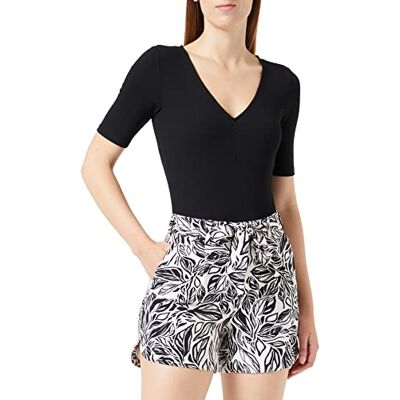 Vila VIPALOMY RW Tailored Shorts, Björk/blad: svarta blad, 34 SE Vila VIPALOMY RW Tailored Shorts, Björk/blad: svarta blad, 34 SE
